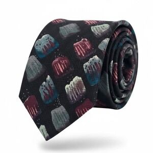VTG‎ Pcarlo Palazzi Paris Tie Geometric Pattern Italian Silk Necktie Accessory